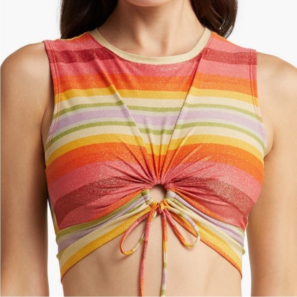 Robin Piccone Greta Swim Top Sz Medium Shimmer Multicolored New - Picture 4 of 7